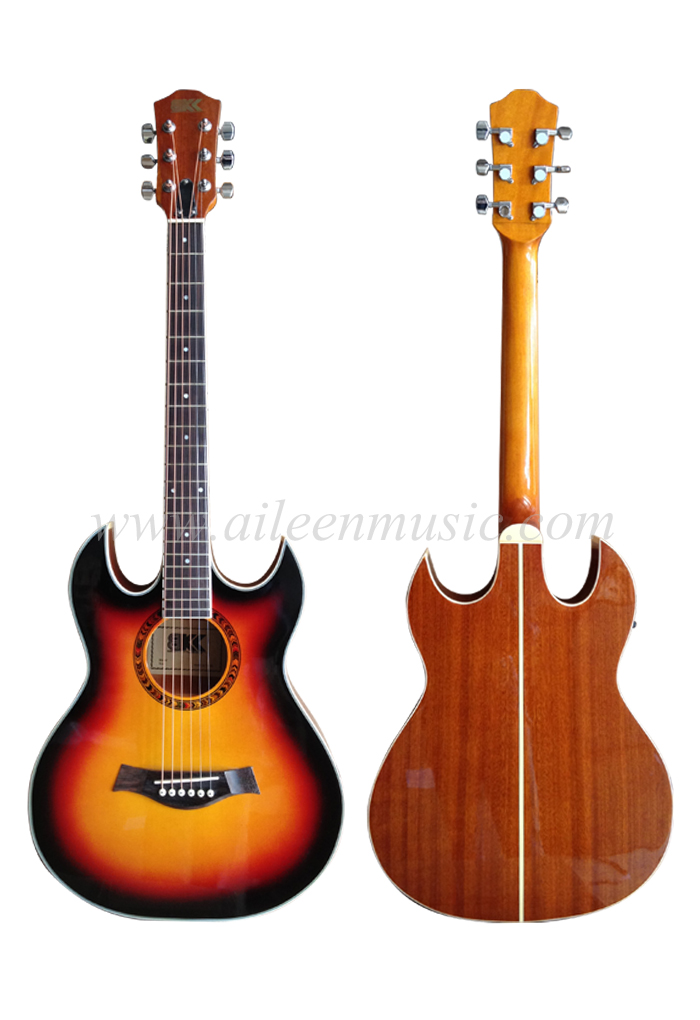 Акустическая гитара с двойным острым вырезом 41 дюймовая винтажная серия (AF4A8DCE)